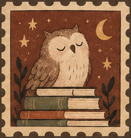 Búho lector ilustrado
