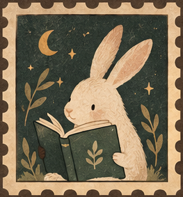 Conejo lector ilustrado